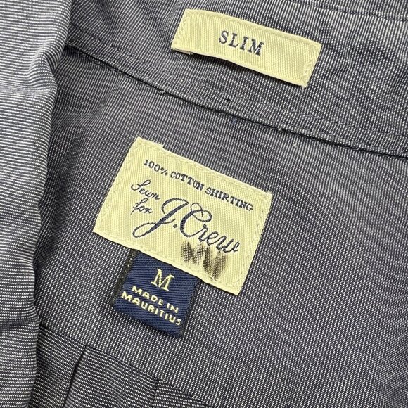 J.Crew Mens Slim Fit Blue Cotton Button-Up Shirt Size Medium - Picture 8 of 11